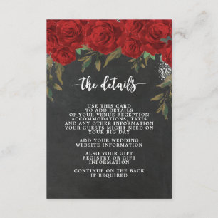carte de l'information de détails de mariage de