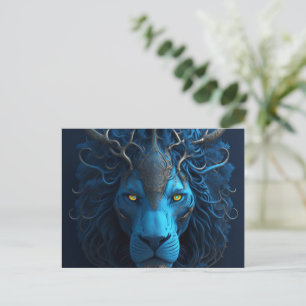 Carte de lion bleu