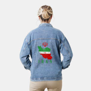 Carte de l'Iran avec drapeau et emblème