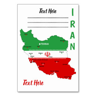 Carte de l'Iran avec drapeau et emblème