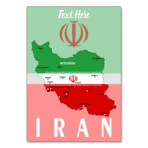 Carte de l'Iran avec drapeau et emblème