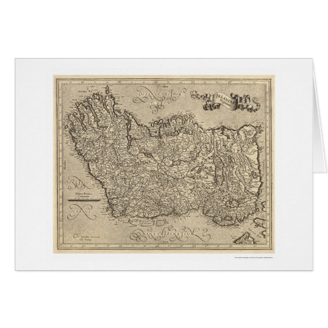 Carte de l'Irlande antique par Mercator 1580 (Devant horizontal)