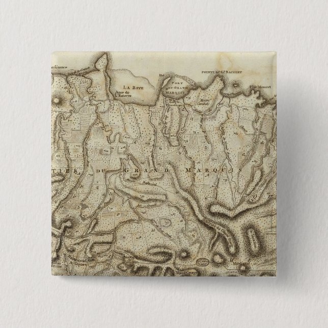 Carte de l'Isle de la Grenade 2 Inch Square Button (Front)