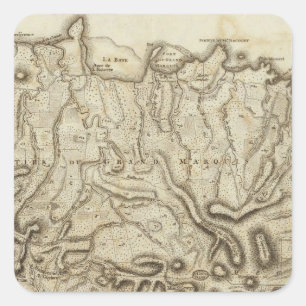 Carte de l'Isle de la Grenade Square Sticker