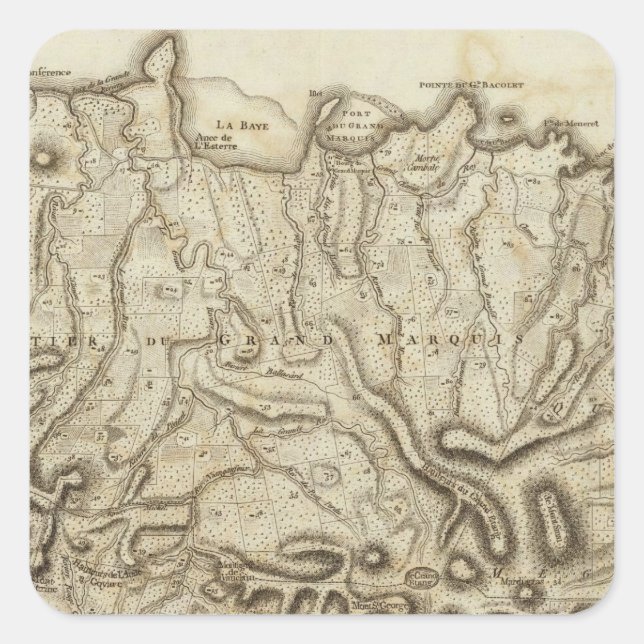 Carte de l'Isle de la Grenade Square Sticker (Front)