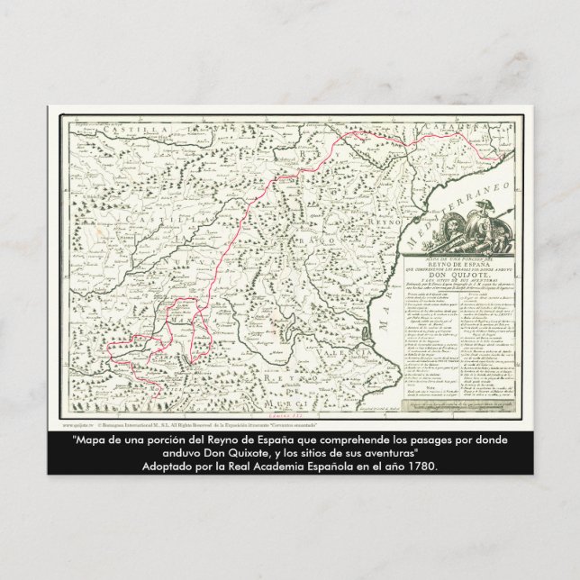 Carte de l'itinéraire Don Quichotte - Cervantes (Devant)