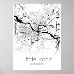 Carte de Little Rock - Arkansas - Affiche de la ca