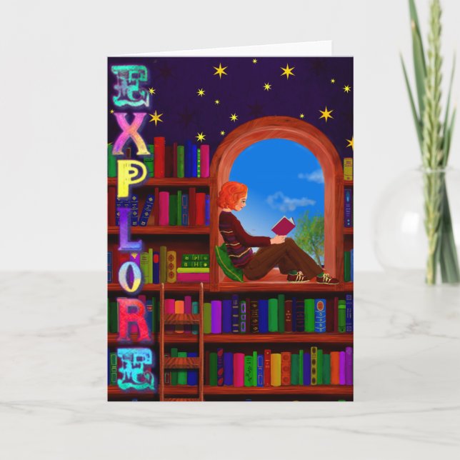 Carte de livre mignonne pour lecteur (Devant)