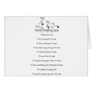 Carte de lois de propriété de furet