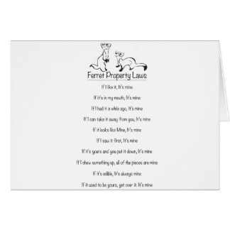Carte de lois de propriété de furet