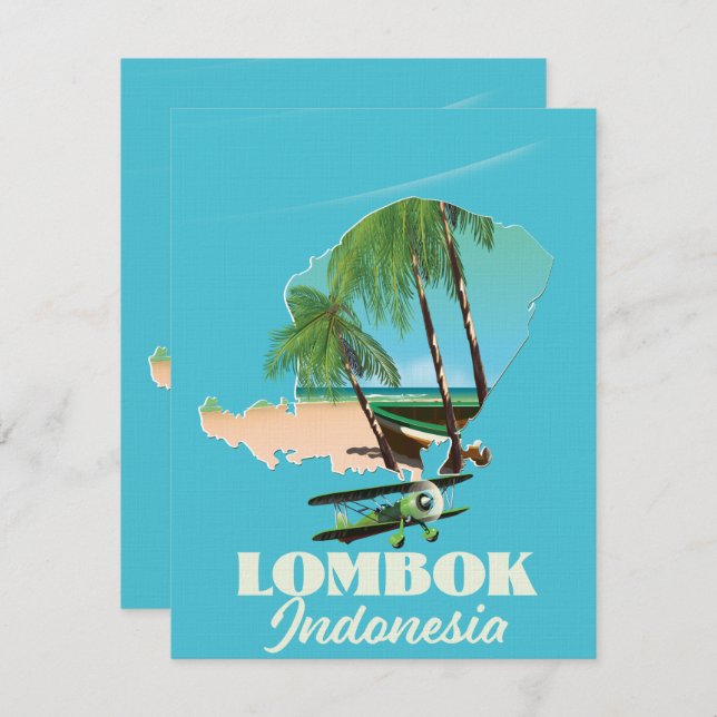 Carte de Lombok Indonésie (Devant / Derrière)