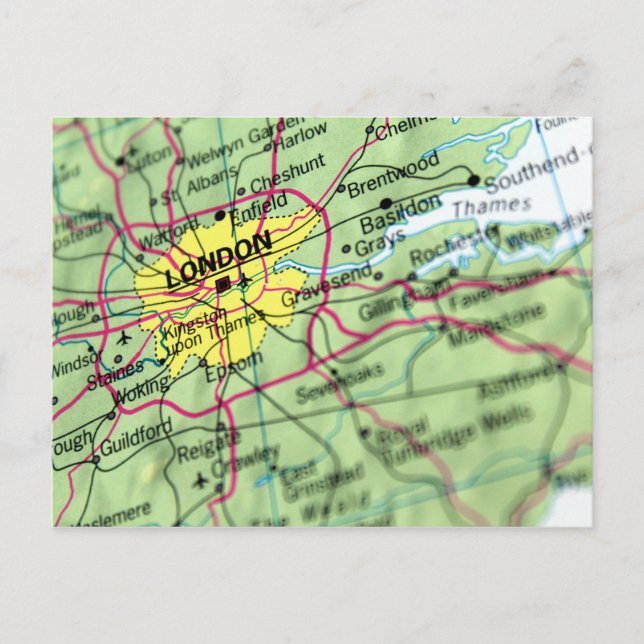 Carte de Londres, Angleterre Street (Devant)