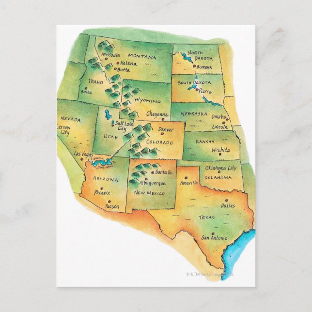 Carte de l'ouest des États-Unis (Devant)
