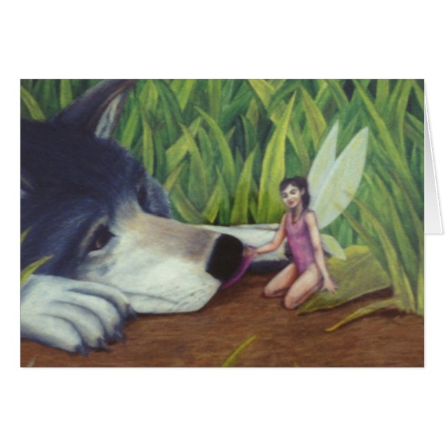 Carte de "loup et de fée" par Nathan James (Devant horizontal)