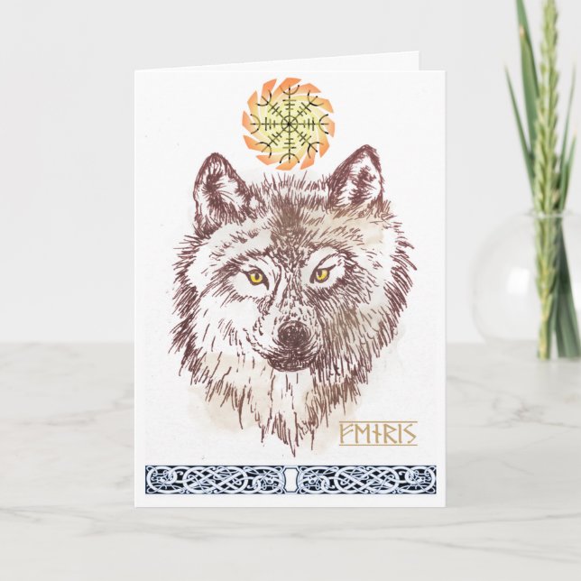 Carte de loup viking Fenrir (Devant)