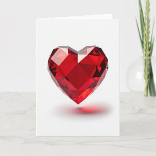 Carte de love minimaliste cœur rubis
