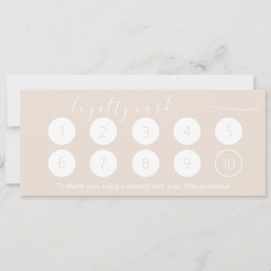 CARTE DE LOYAUTÉ BLANCHE OYSTER 10 AVEC LOGO D'AFF