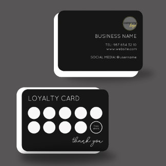 CARTE DE LOYAUTÉ PROFESSIONNELLE NOIRE LOGO 10
