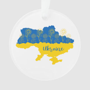 Carte de l'Ukraine avec tournesol et drapeau ukrai