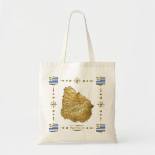 Carte de l'Uruguay + Sac de drapeaux