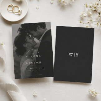 Carte de Luxe Monogramme pour Sauvegarder la Date