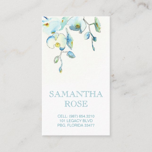 Carte de maman côtière à orchidée bleue (Devant)