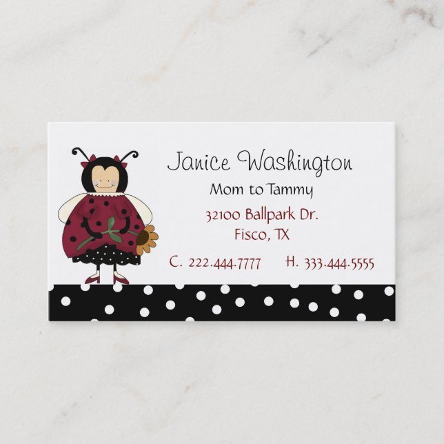 Carte de maman de coccinelle (Devant)