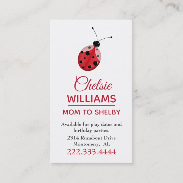 Carte de maman de coccinelle (Devant)