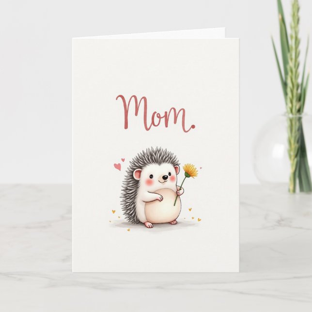 Carte de Maman Hérisson Douce (Devant)