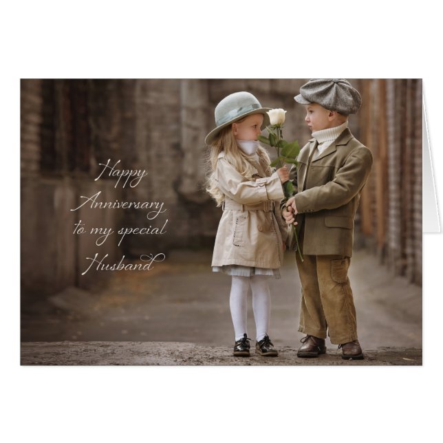 Carte de mari d'anniversaire de mariage (Devant horizontal)