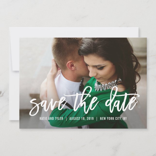 Carte de mariage à calligraphie brossée pour annon (Devant)