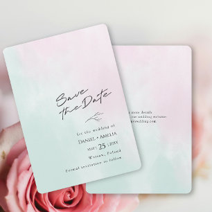 Carte de mariage à l'aquarelle 'Save The Date' sim