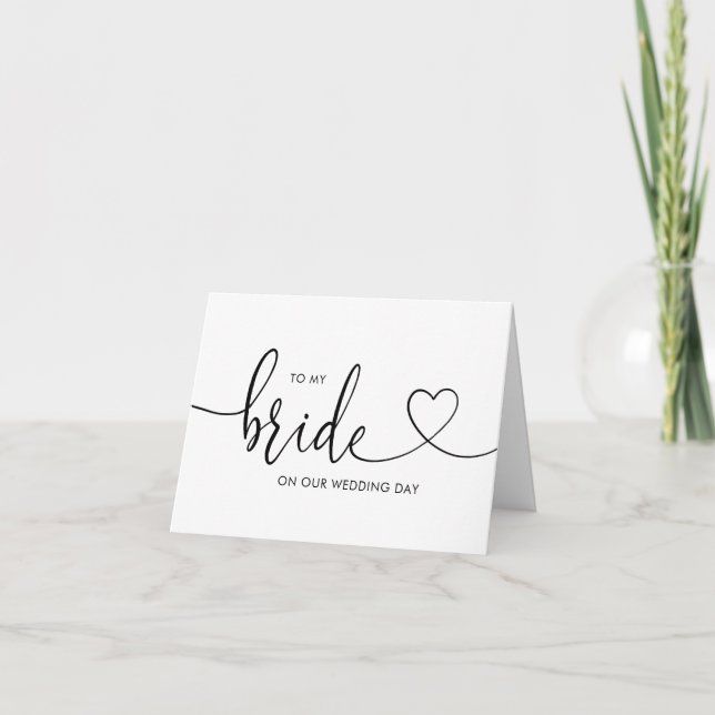 Carte de mariage à ma jeune mariée notre jour du (Devant)