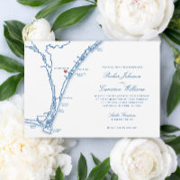 Carte de mariage Airlie Gardens Navy Wilmington NC