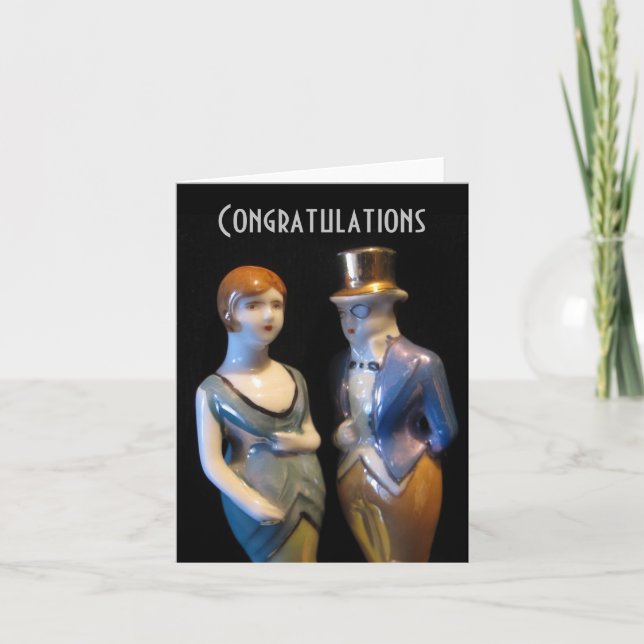 Carte de mariage/anniversaire Art Déco (Devant)