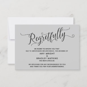 Carte de mariage annulée élégamment regrettable gr