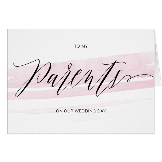 Carte de mariage aux parents, élégants, souvenir (Devant Horizontal)