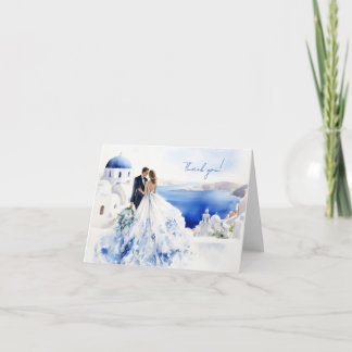 Carte de mariage avec peinture aquarelle de Santor