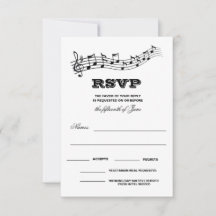 Carte de mariage avec touches de piano pour musici