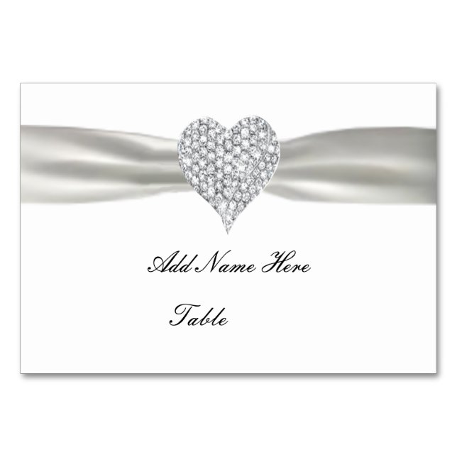 Carte de Mariage blanc Diamond Heart (Devant)