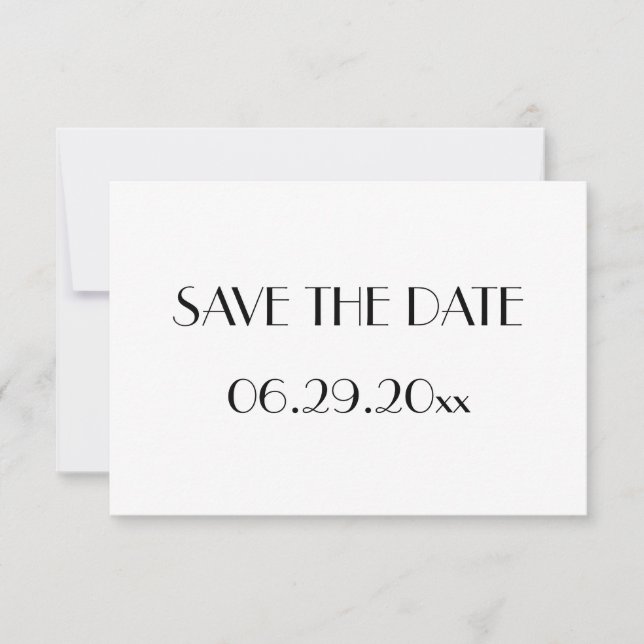 Carte de mariage blanche Minimal Deco pour annonce (Devant)