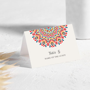 Carte de mariage bohème ethnique florale mandala