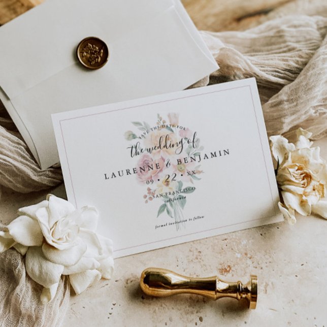 Carte de Mariage Bouquet Save The Date - Fleurs Do (Créateur téléchargé)