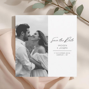 Carte de mariage Chic Photo Chic à plat pour annon