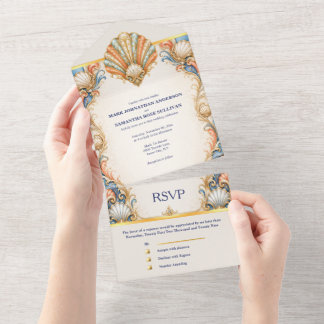 Carte de Mariage Coquillage des Mers de Corail Lux