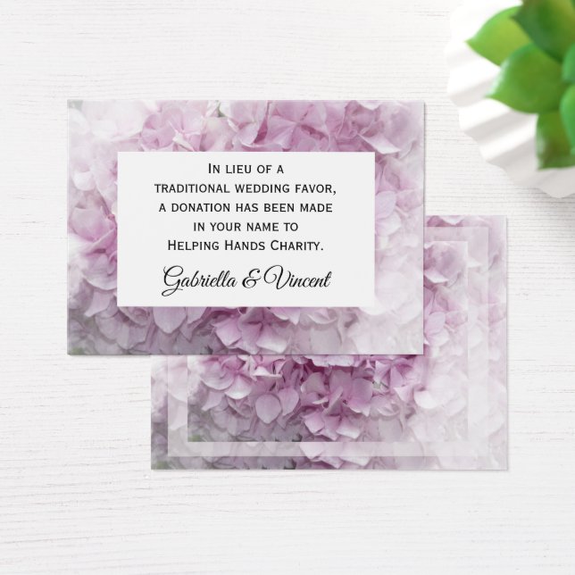 Carte de Mariage de bienfaisance rose Hydrangea (Bureau)