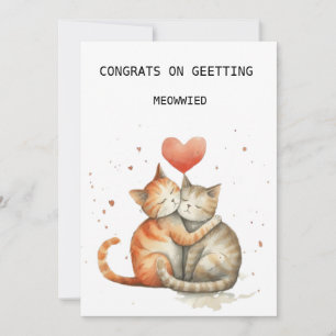 Carte de mariage de chats mignons