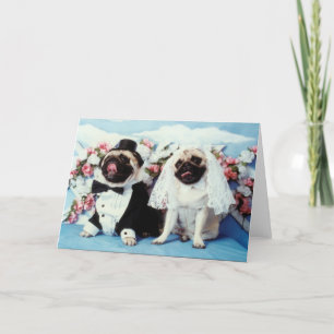 Carte de mariage de chien de carlin
