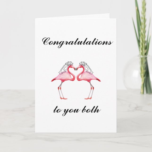 Carte de Mariage de Flamant rose lesbienne personn (Devant)