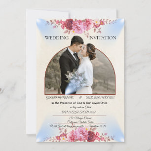 Carte de mariage de l'église Rose Blush